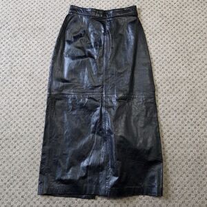 Vintage maxi leather skirt
